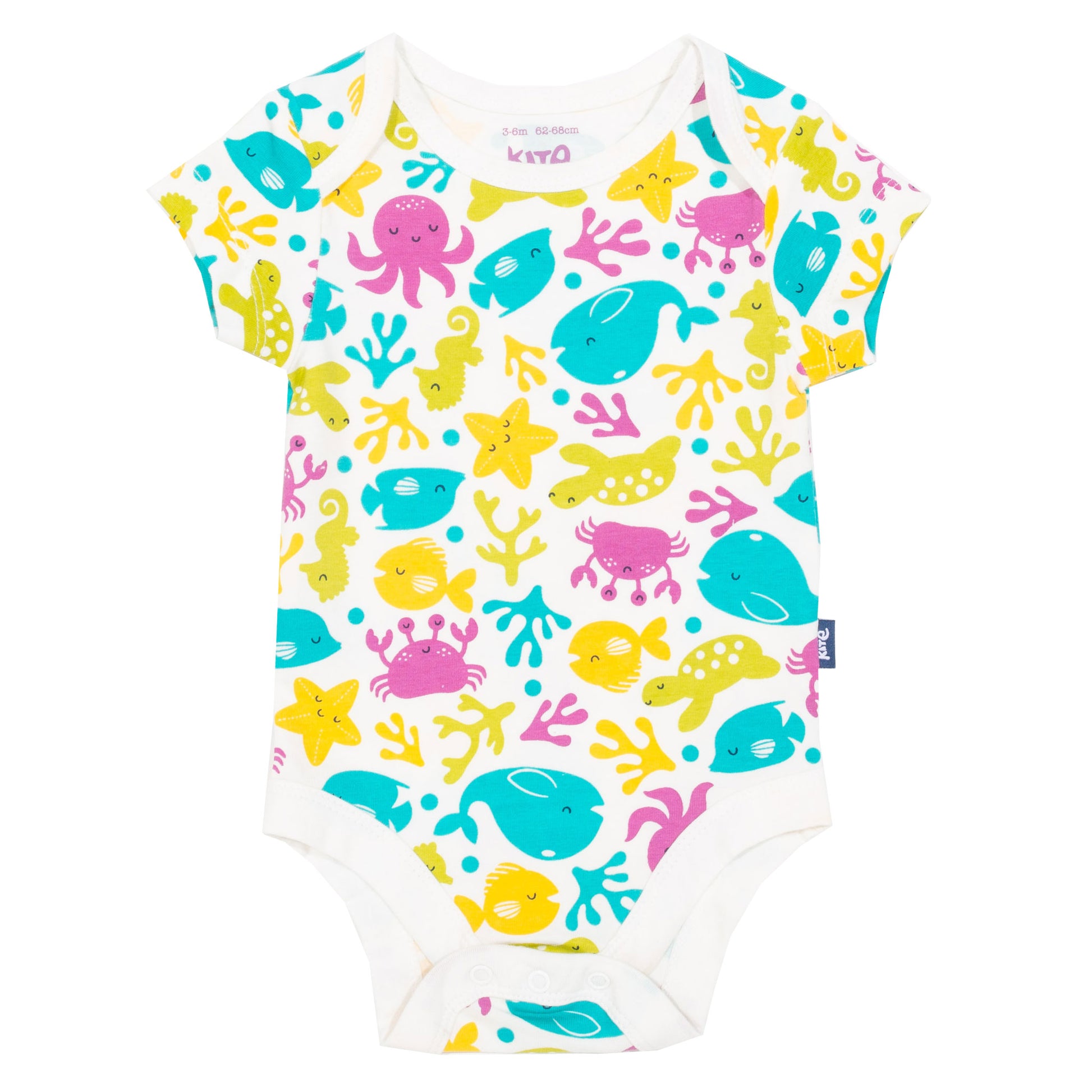 Body Fauna Marina de algodón orgánico con estampado de fauna marina y cuello tipo sobre.