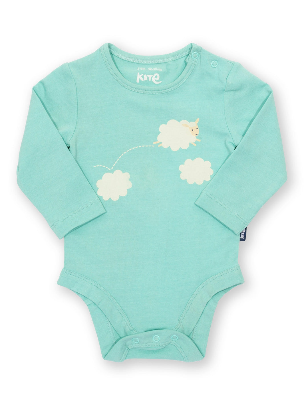 Body Nubes de Ovejitas de algodón orgánico, con estampado de ovejas y manga larga.