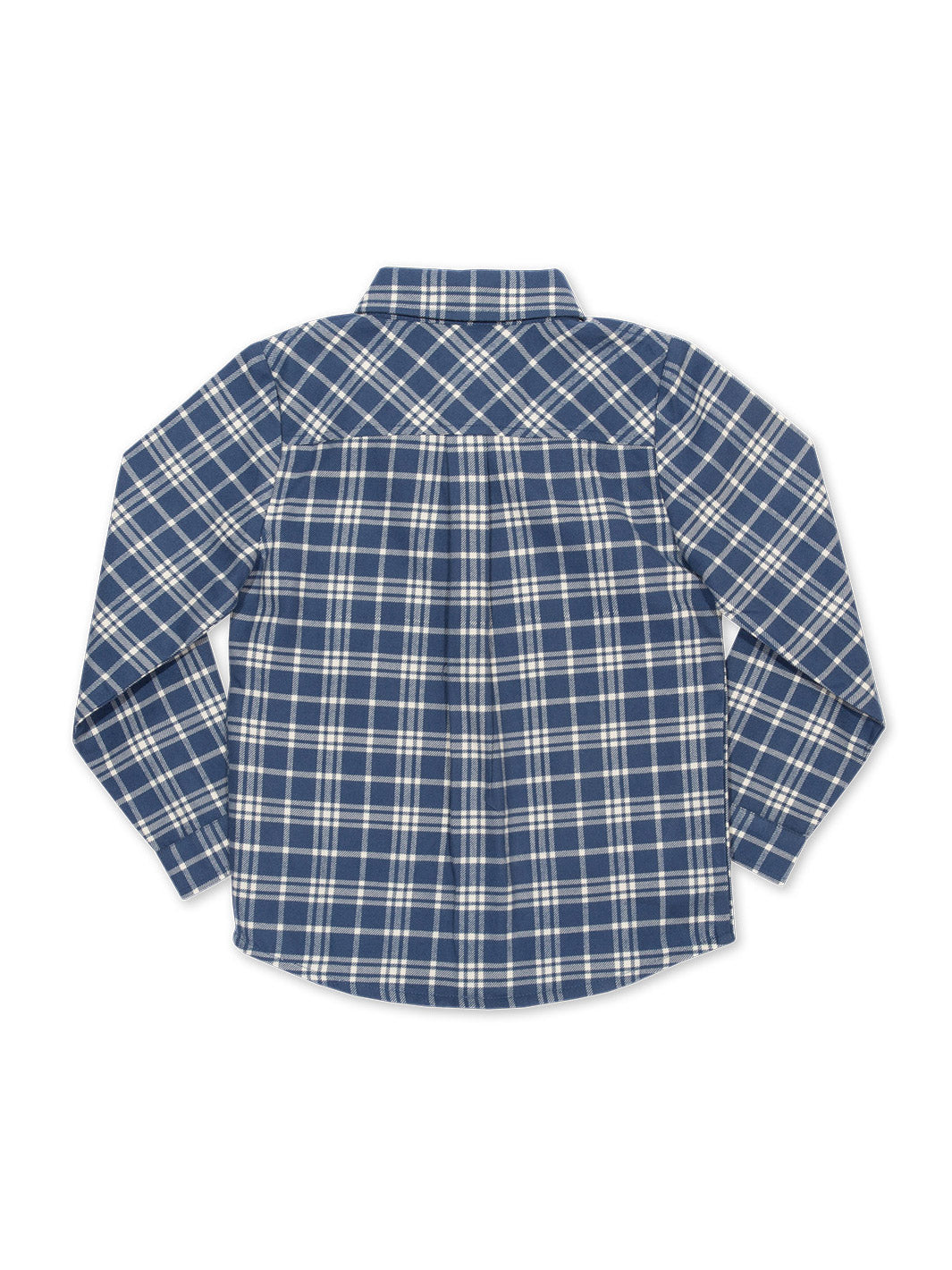 Vista trasera de la Camisa Cuadros Cool de algodón orgánico, con acabado limpio y cómodo.