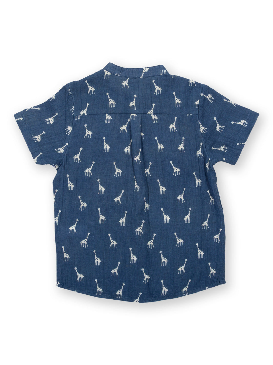 Vista trasera de la Camisa Mao Lunares de Jirafitas de algodón orgánico, diseño ligero y fresco.