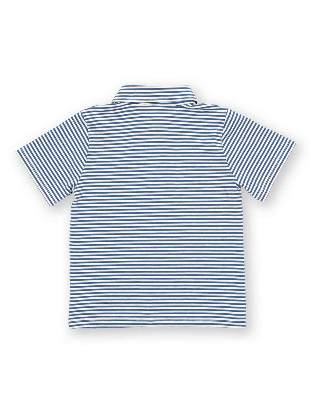 Tejido en jersey con elasticidad en la Polera Cuello Polo de algodón orgánico, ajuste cómodo y flexible.