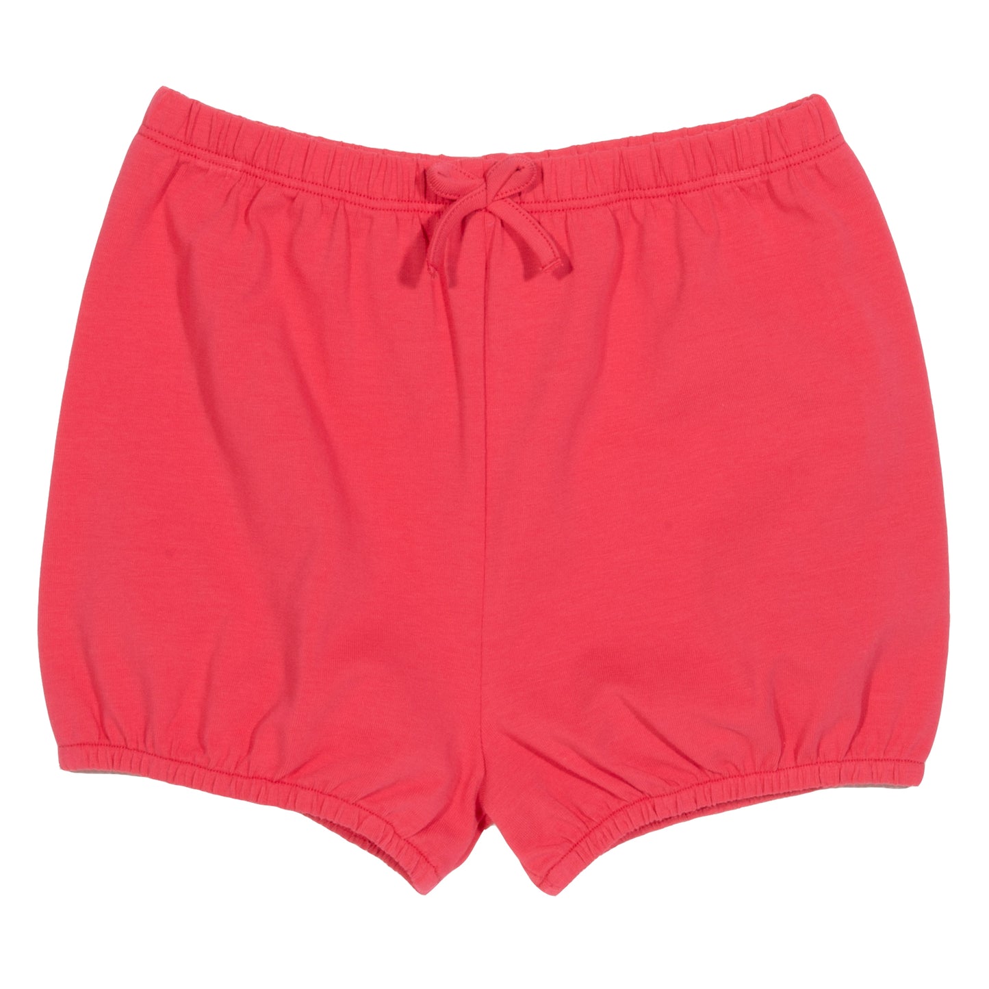 Short Burbuja de algodón orgánico, color rojo con cintura y puños elásticos para mayor comodidad.