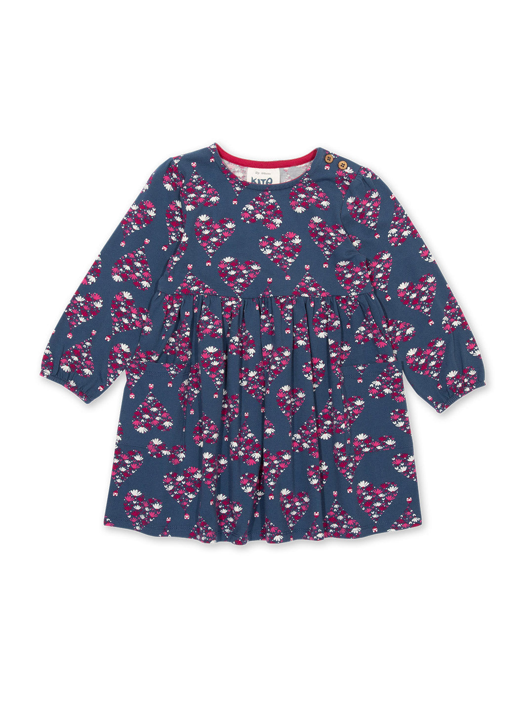 Vestido Dulce Hogar de algodón orgánico, con estampado "No hay como el hogar" y bolsillos de parche.