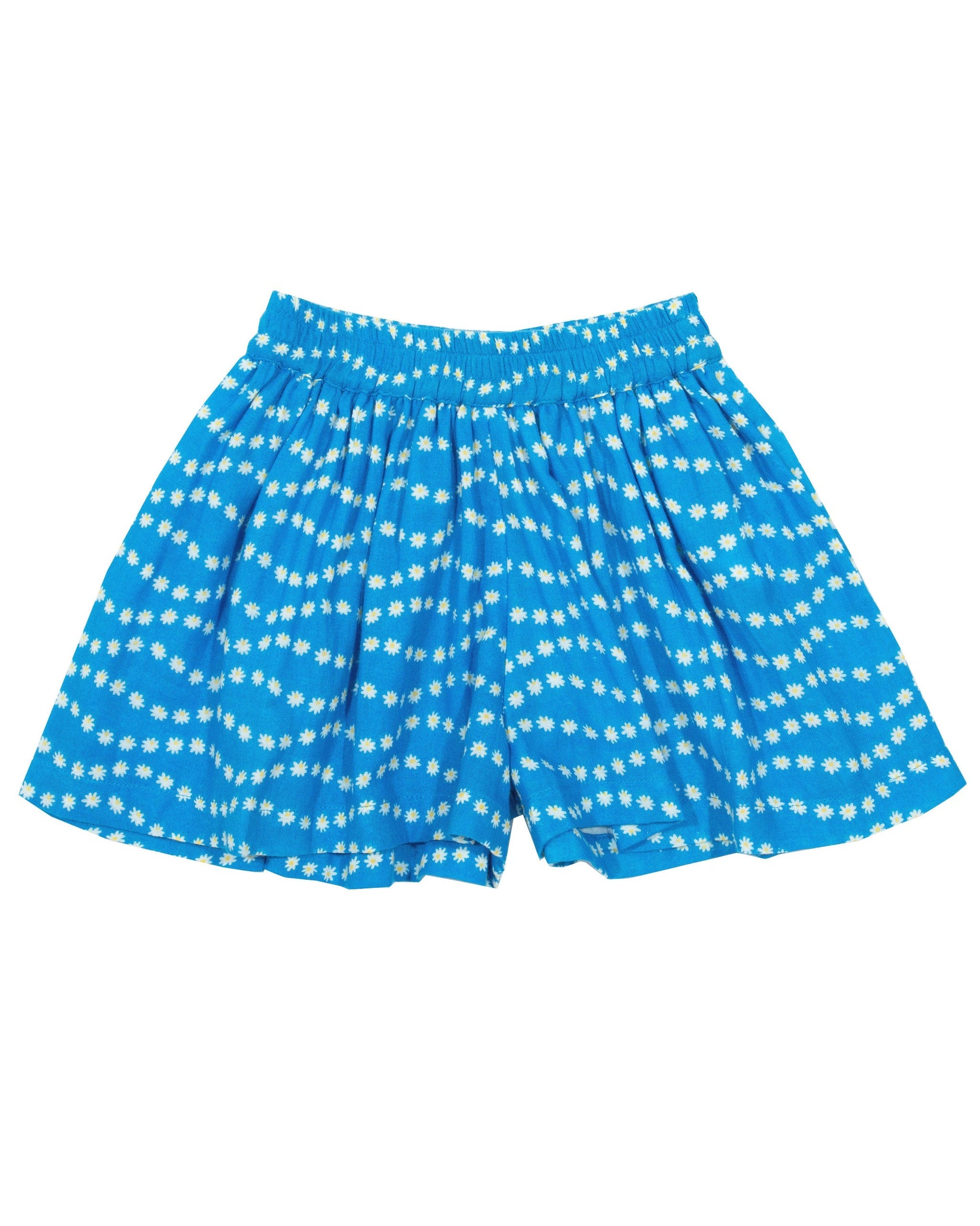 Culotte Margarita de algodón orgánico, con estampado de margaritas y diseño tipo falda, ideal para bebés.