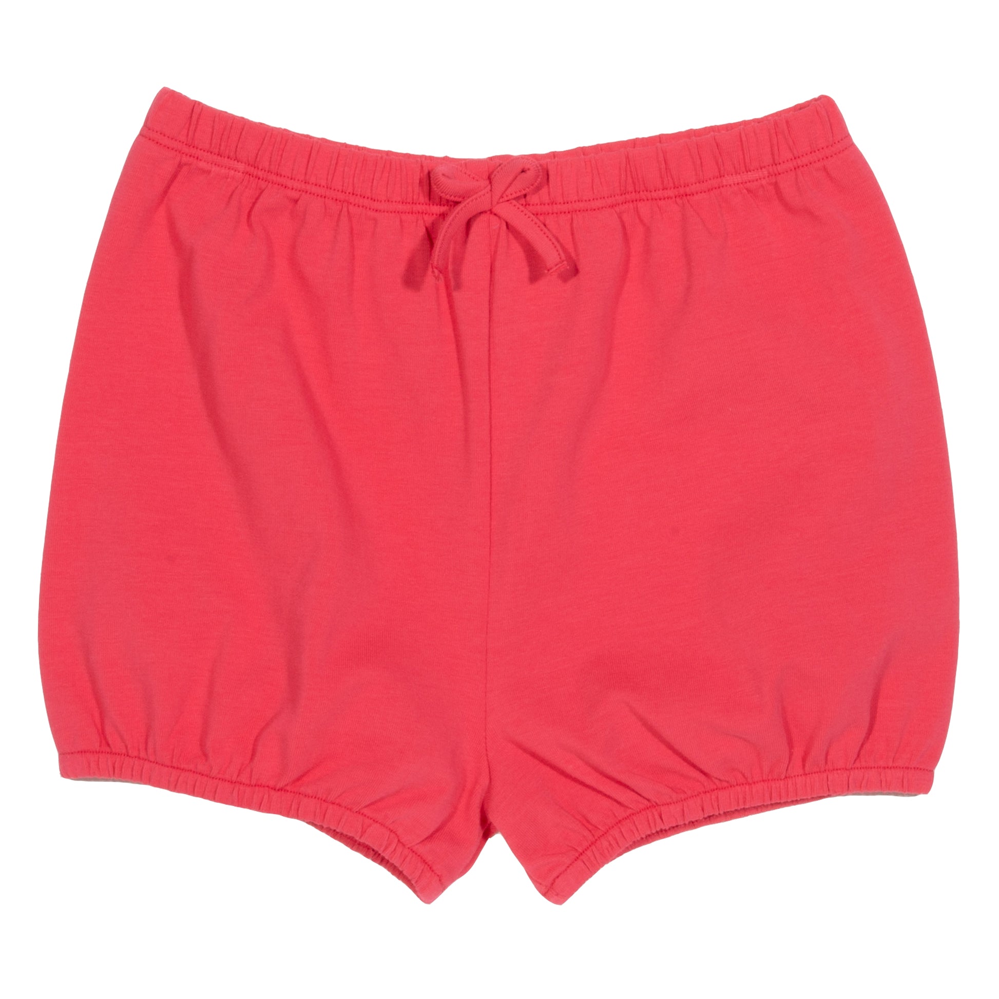 Short Burbuja de algodón orgánico, color rojo con cintura y puños elásticos para mayor comodidad.